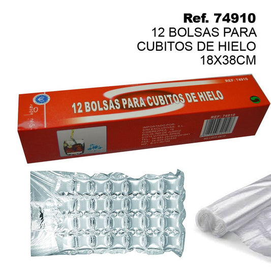 TB1755 12 ICE CUBE BAGS 18X38CM