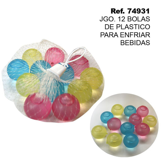 TB1757 SET OF 12 PLASTIC BALLS FOR COOLING BEVERAGES