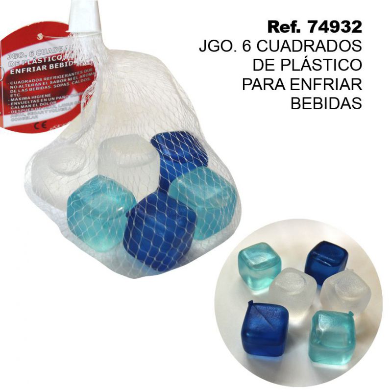 TB1758 Set of 6 Plastic Squares for Cooling Beverages