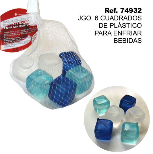 TB1758 Set of 6 Plastic Squares for Cooling Beverages