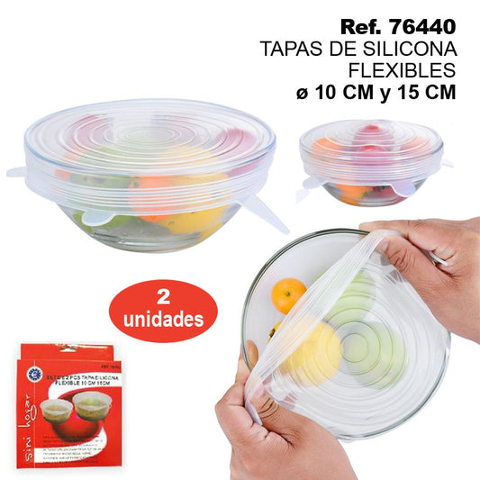 TB1807 SET OF 2 PCS. FLEXIBLE SILICONE LID 10 CM 15 CM