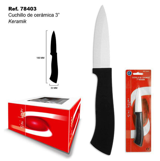 TB1840 Ceramic Knife 3" "KERAMIK" in Blister Pack