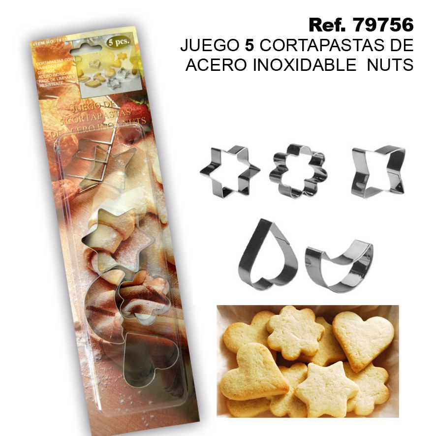 TB1870 Set of 5 Stainless Steel NUTS Cutters