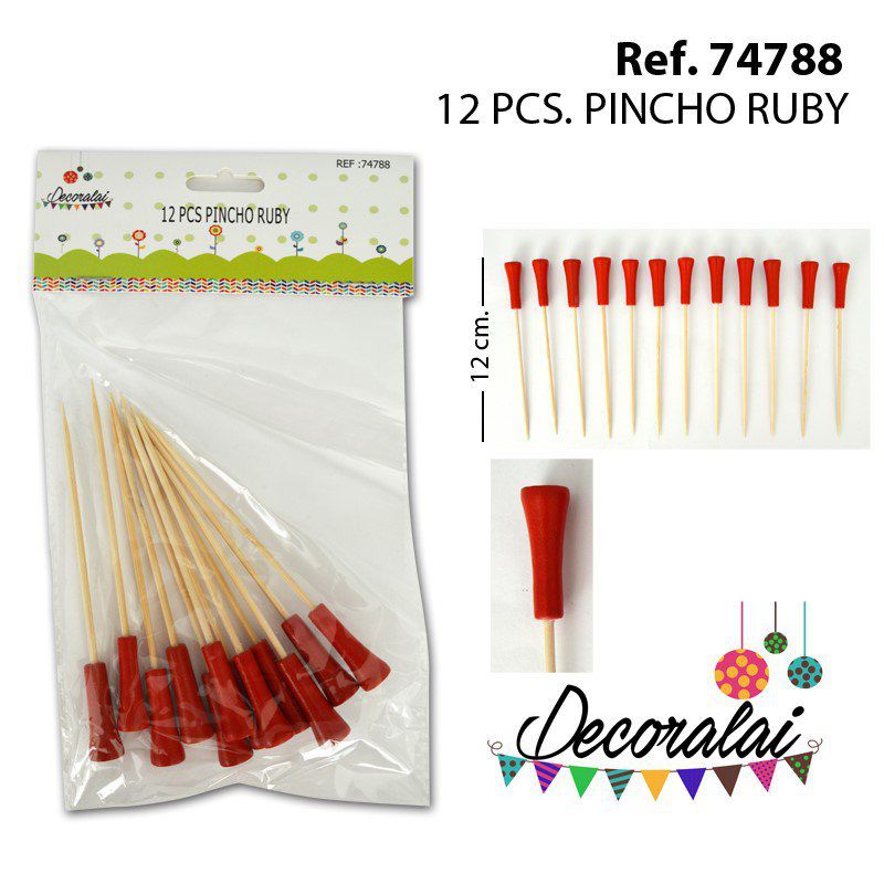 TB1913 12 PCS PINCHO RUBY
