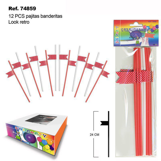 TB1957 12 PCS Retro Look Streamer Flags