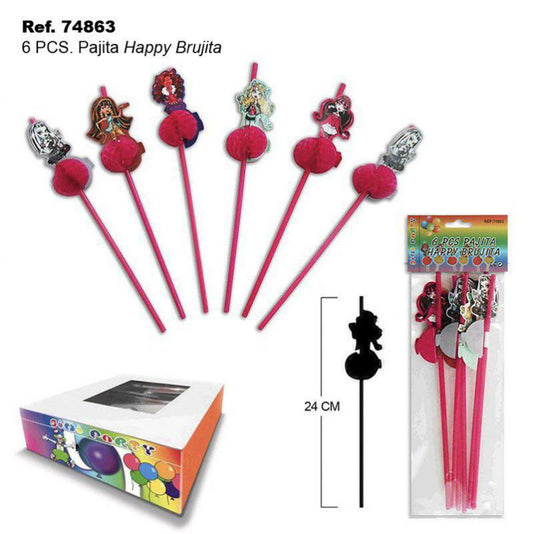 TB1960 6PCS. Happy Witch Straws
