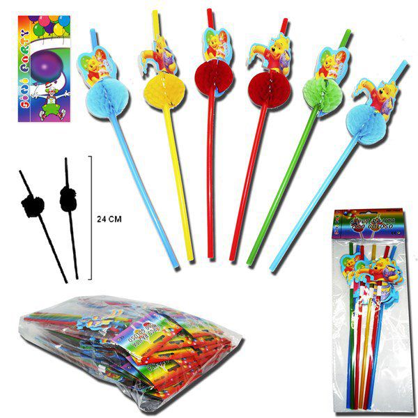 TB1962 6PCS. SWEET BEAR STRAW