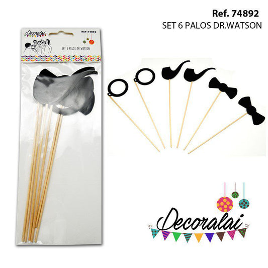 TB1978 SET 6 PALOS DR.WATSON: A set of six Dr. Watson poles, designed for decorative or party use.