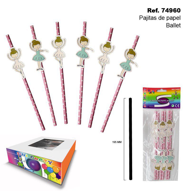 TB1988 Set of 6 Ballet Paper Straws
