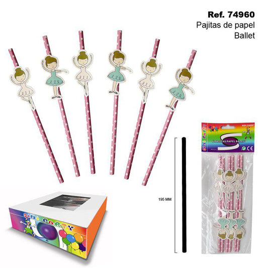 TB1988 Set of 6 Ballet Paper Straws