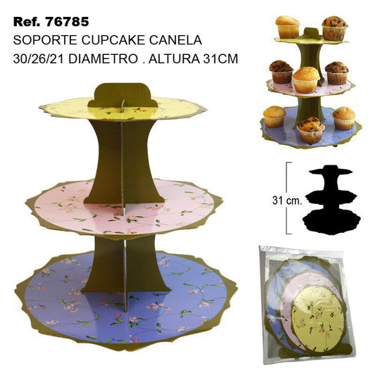 TB2021 Cinnamon Cupcake Stand, with dimensions 30/26/21 and a height of 31cm.