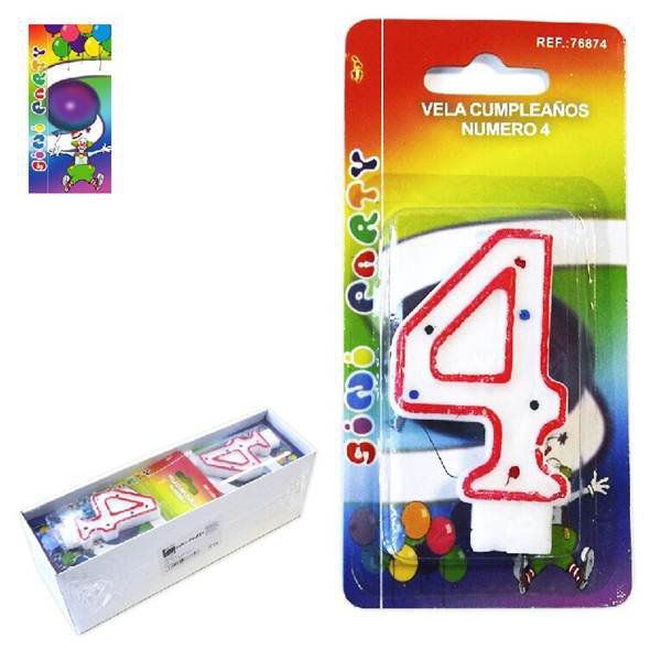TB2033 Number 4 birthday candle