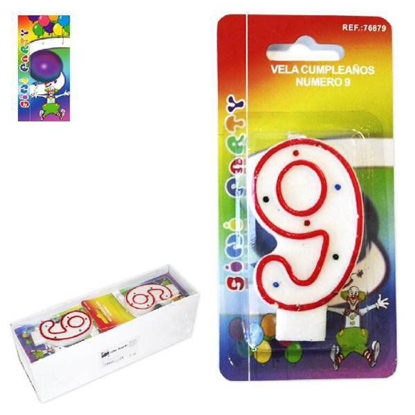 TB2038 Number 9 Birthday Candle