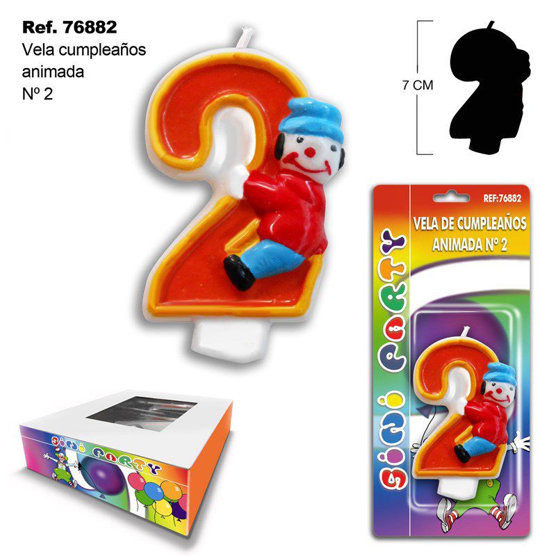 TB2040 Animated "2" Birthday Candle