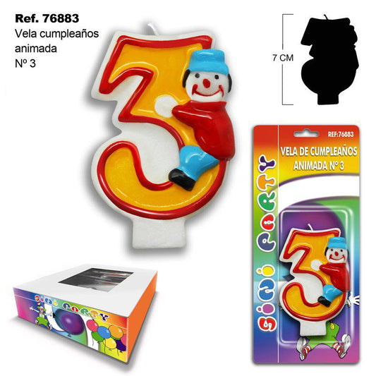 TB2041 Animated Birthday Candle "3"