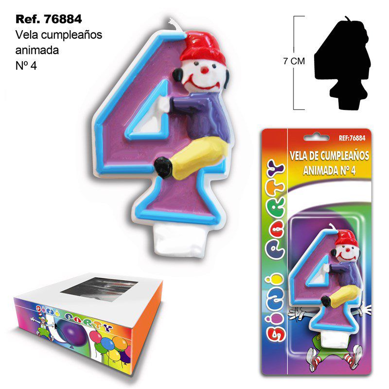 TB2042 Animated Birthday Candle "4"