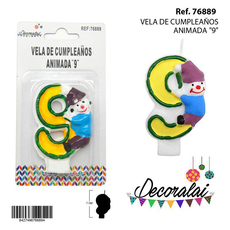 TB2047 Animated Birthday Candle "9"