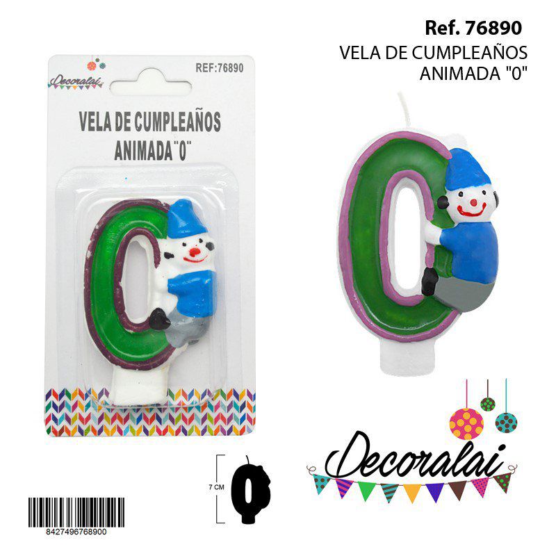 TB2048 Animated Birthday Candle '0'