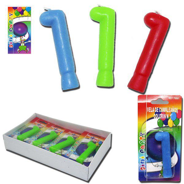 TB2049 Colorin "1" Birthday Candle