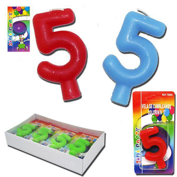TB2053 Colorin "5" Birthday Candle