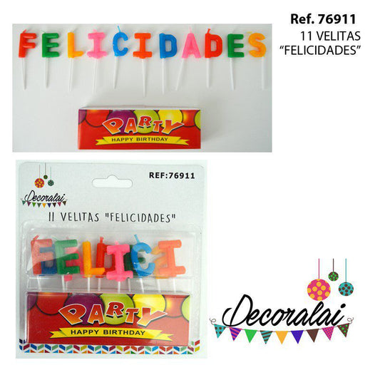 TB2059 11 "FELICIDADES" Celebration Candles