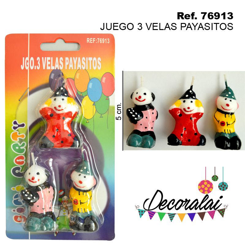 TB2060 Set of 3 Clown Candles