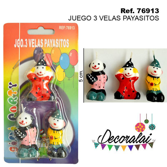 TB2060 Set of 3 Clown Candles