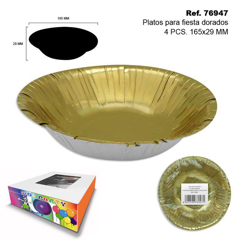 TB2065 4 plates for party 16.5 CM. 2.9 CM.