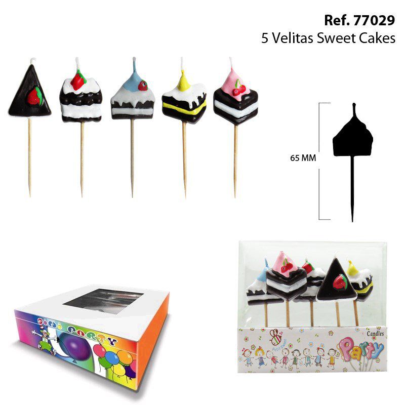 TB2100 A set of 5 sweet cake candles.