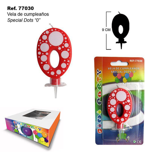 TB2101 SPECIAL DOTS "0" BIRTHDAY CANDLE