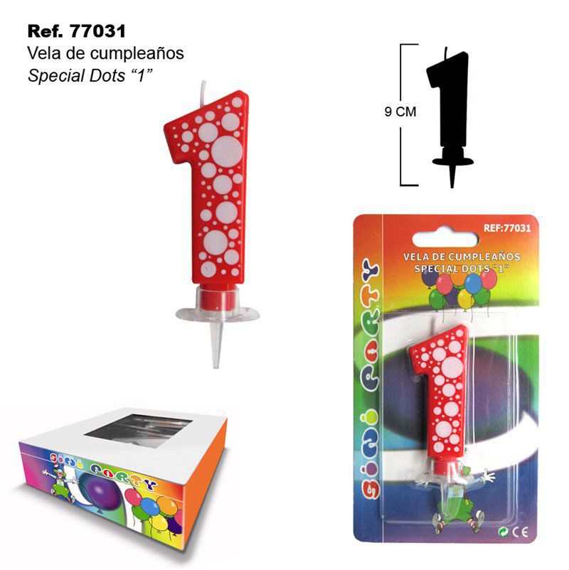 TB2102 Birthday Candle Special Dots "1"