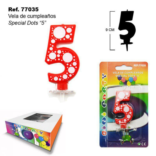 TB2106 Birthday Candle Special Dots "5"