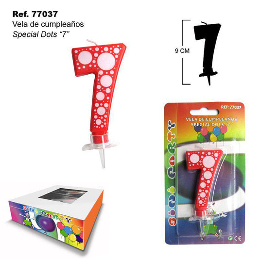 TB2108 Birthday Candle SPECIAL DOTS "7"