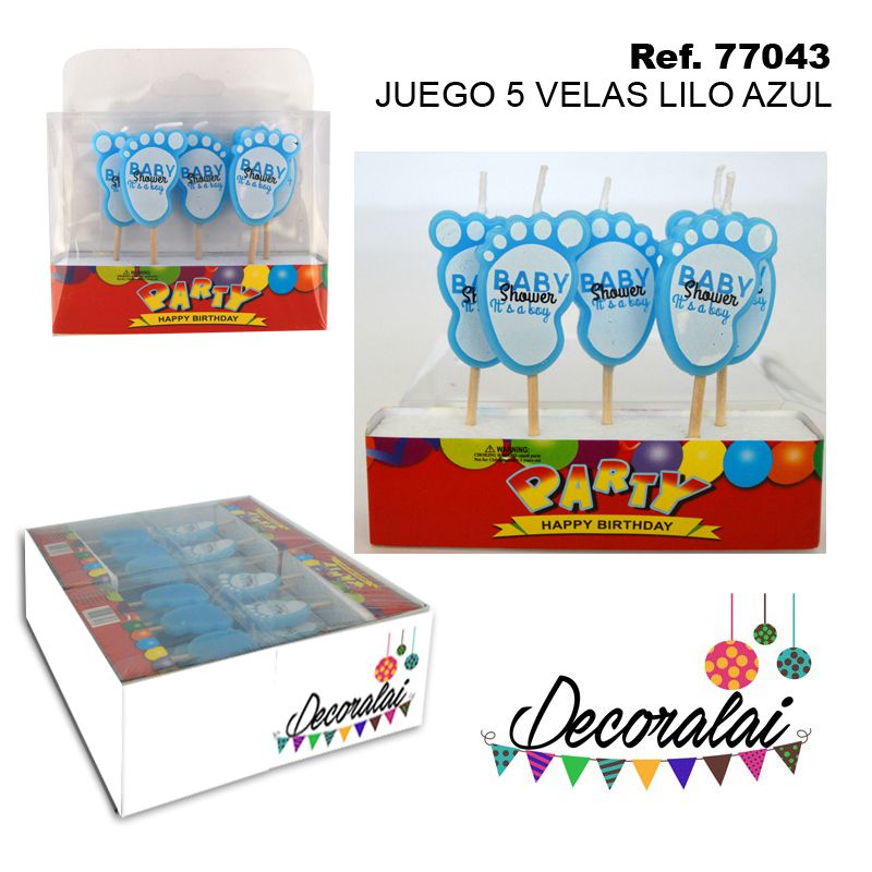 TB2113 Set of 5 Lilac Blue Candles