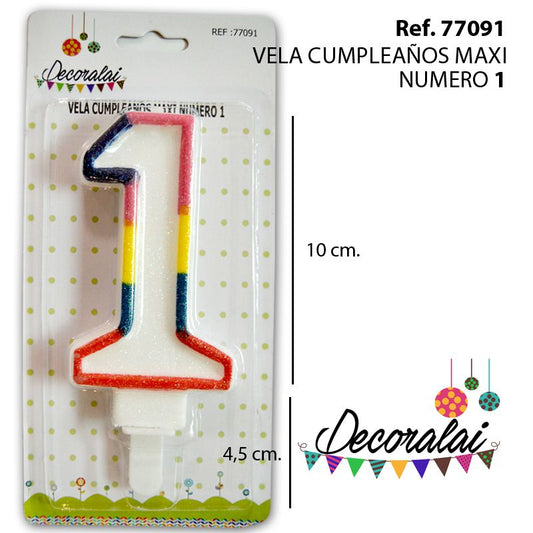 TB2118 Maxi Number 1 Birthday Candle