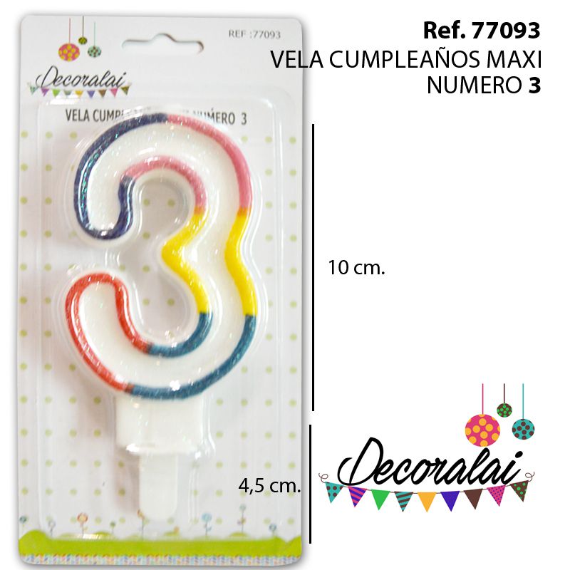 TB2120 MAXI Birthday Candle Number 3