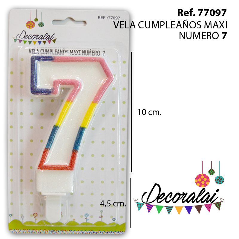 TB2124 Maxi Number 7 Birthday Candle