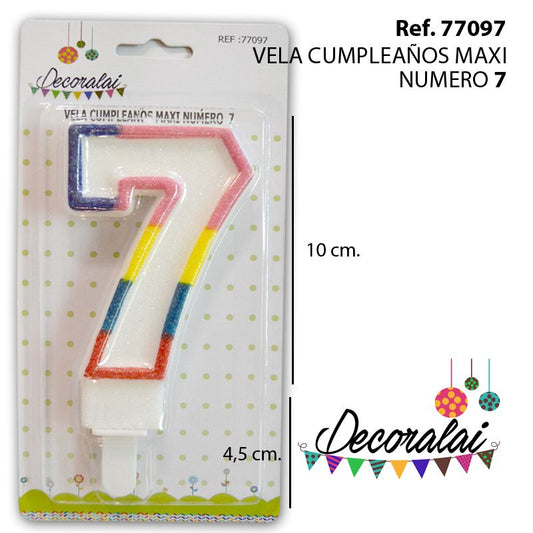 TB2124 Maxi Number 7 Birthday Candle