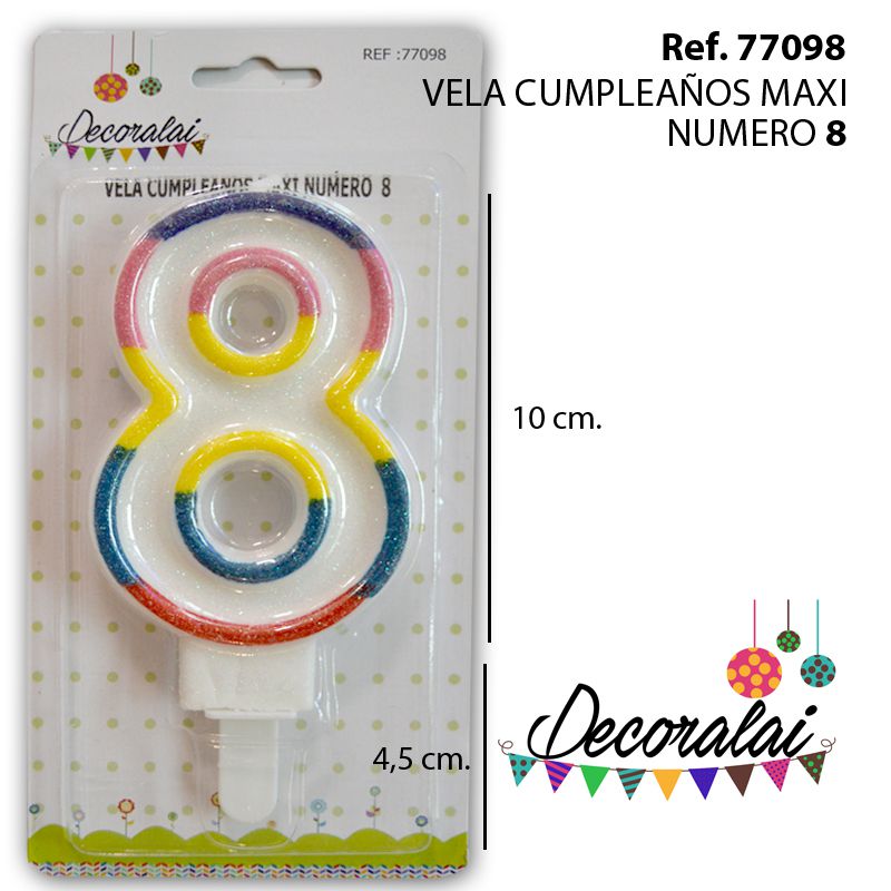 TB2125 MAXI BIRTHDAY CANDLE NUMBER 8