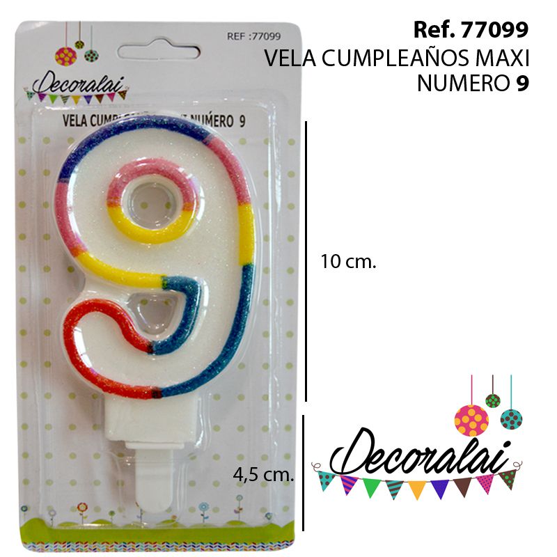 TB2126 Maxi Birthday Candle, Number 9