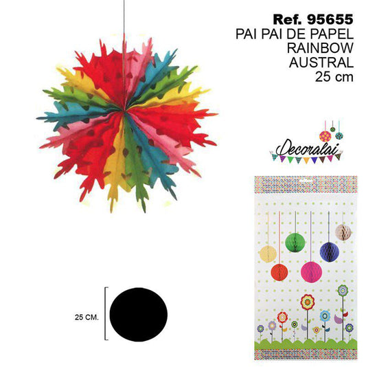 TB2128 Rainbow Paper Streamers, Australian style, 25cm.