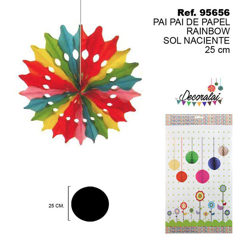TB2129 Rainbow paper piñata/streamer, Sunrise theme, 25CM.
