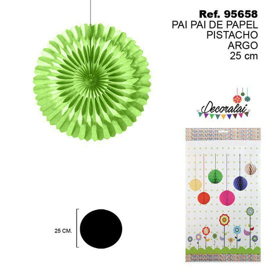 TB2131 Pistachio Paper Streamer Arch 25CM. Decorative paper streamers forming an arch shape, 25cm long.