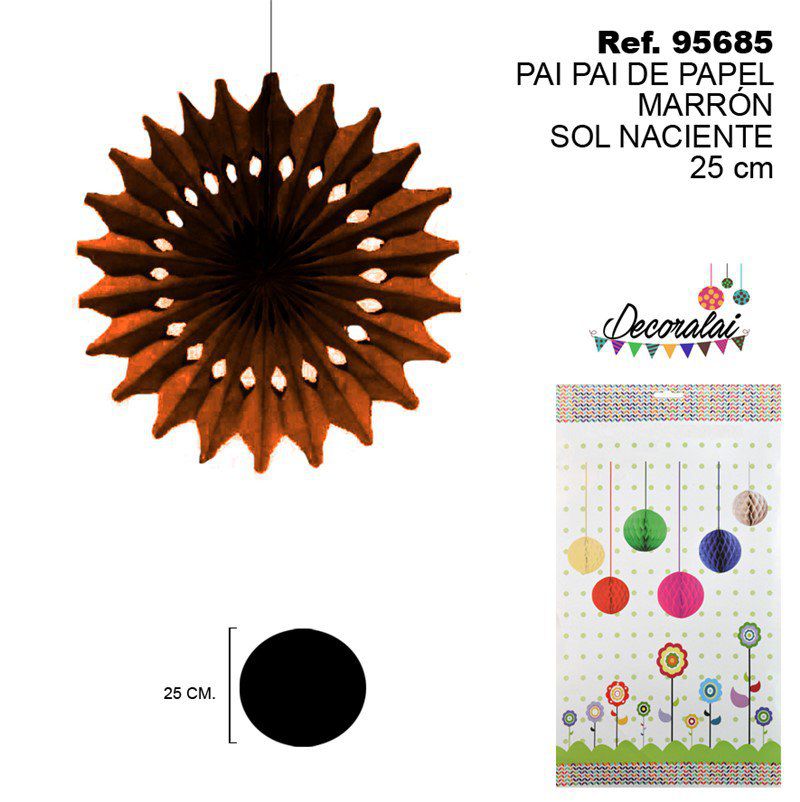 TB2151 Brown Paper Party Streamer, Sunrise pattern, 25cm.