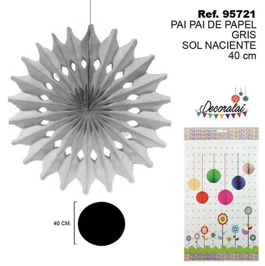 TB2187 Gray paper party favor, featuring a sunrise/dawn design, 40cm.