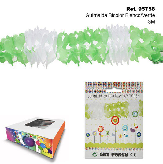 TB2222 Bicolor White/Green Garland 3M