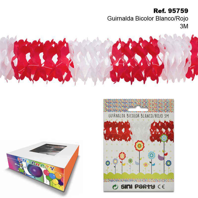 TB2223 Bicolor White/Red Garland, 3M