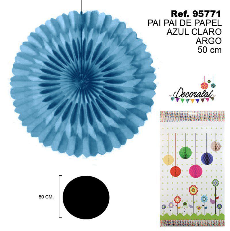 TB2232 Light Blue Paper Streamer Tassels, 50 cm long.