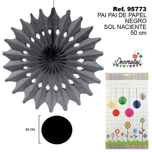 TB2234 Black Paper Streamer Fan Sunrise 50CM