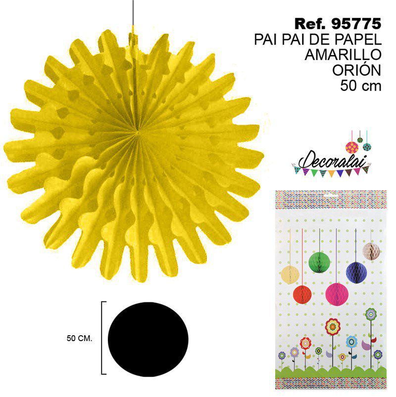 TB2236 Yellow paper pail pail decoration, Orion design, 50CM.